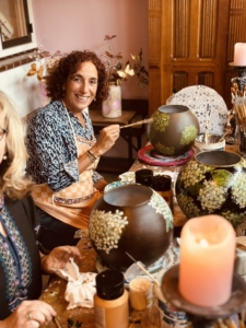 exclusieve workshop vaas beschilderen met culinaire lunch @mariannebaijens in Leende