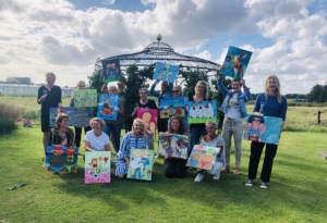 painting & wining workshop sfeer